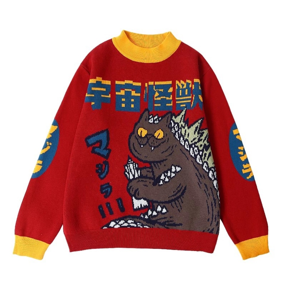 Bright Harajuku Catzilla Streetwear Sweater